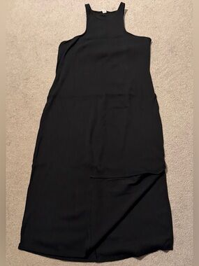Sleeveless Maxi Dress - Casual Ribbed Tank Style - Black - XXL